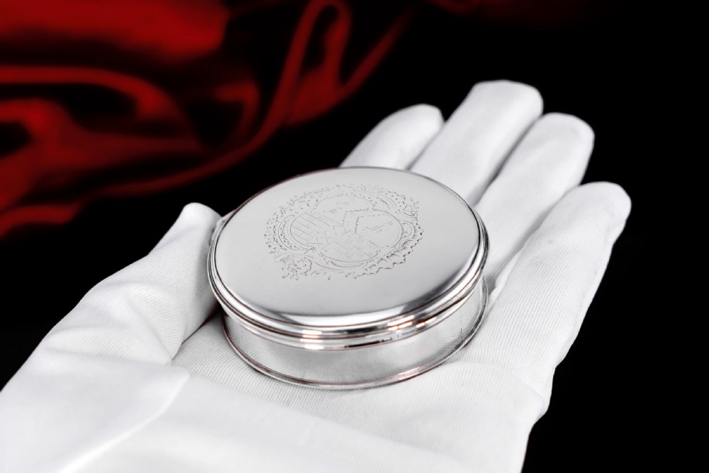 Antique Georgian Silver Tobacco Box / Snuff Box with Coat of Arms - James Phipps I c.1770s View XI