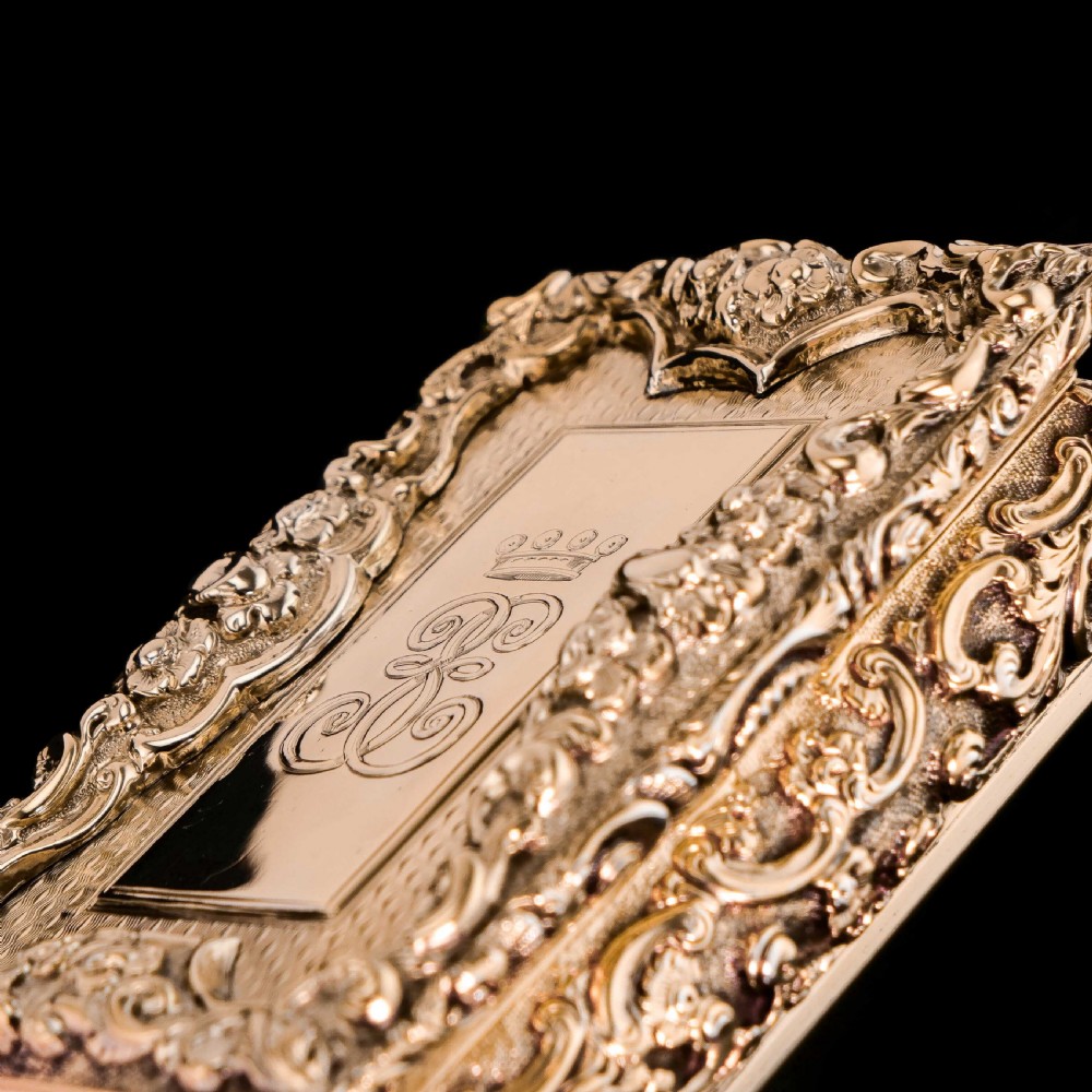 Antique Silver Gilt Table Snuff Box - Yapp & Woodward 1847 View XXI