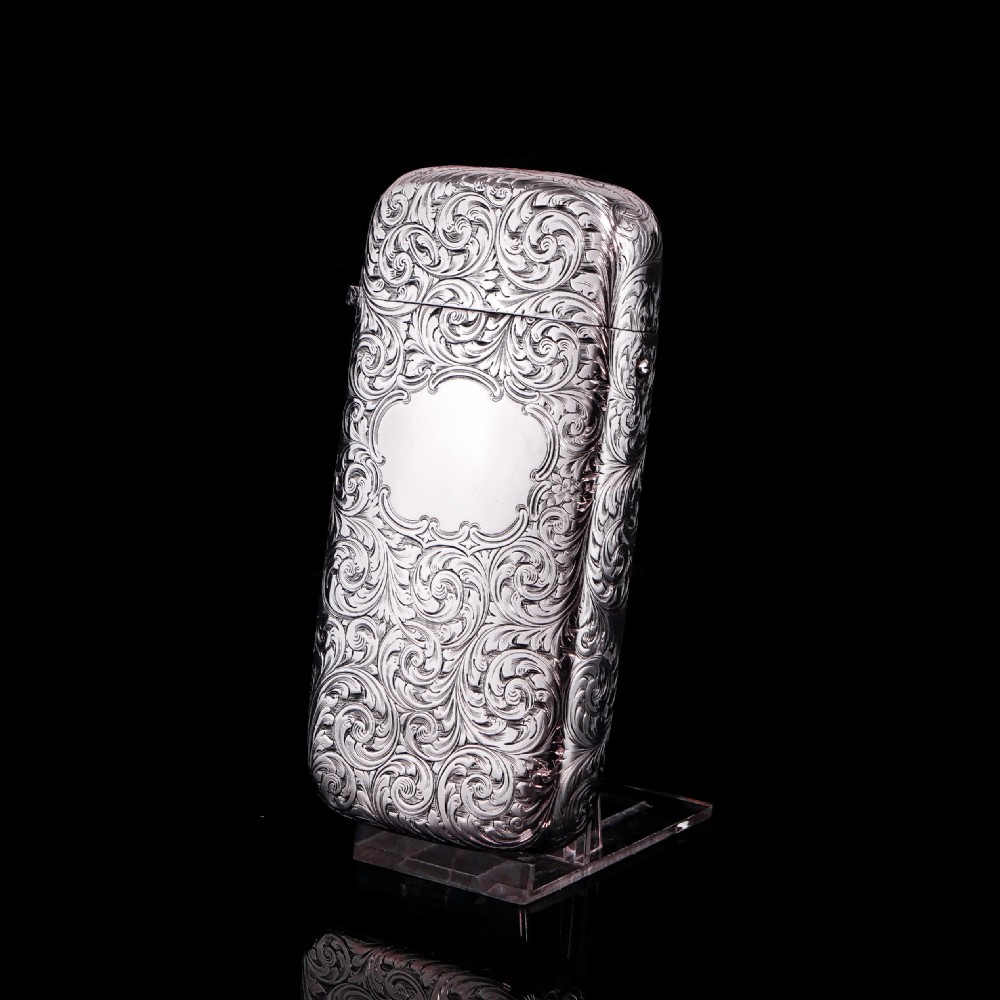Antique Victorian Solid Silver Cigar Cheroot Case - Nathaniel Mills 1853 View X