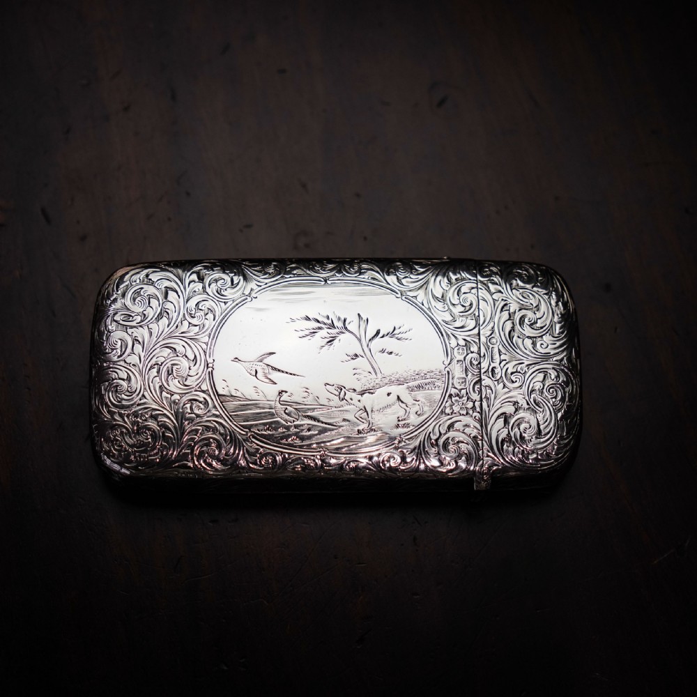 Antique Victorian Solid Silver Cigar Cheroot Case - Nathaniel Mills 1853 View XX