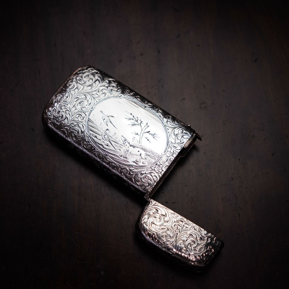 Antique Victorian Solid Silver Cigar Cheroot Case - Nathaniel Mills 1853 View XXI