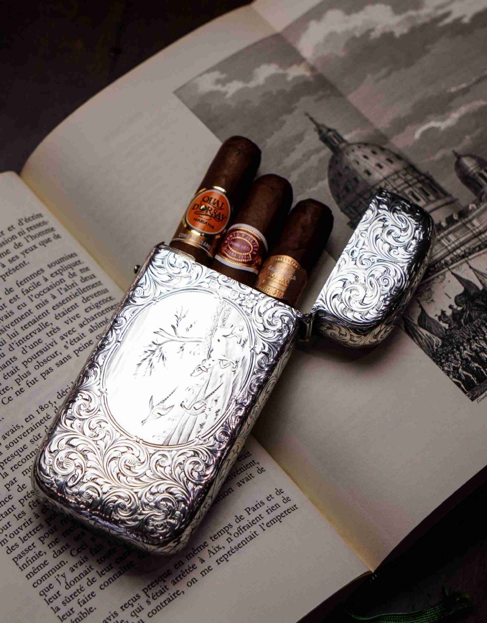 Antique Victorian Solid Silver Cigar Cheroot Case - Nathaniel Mills 1853