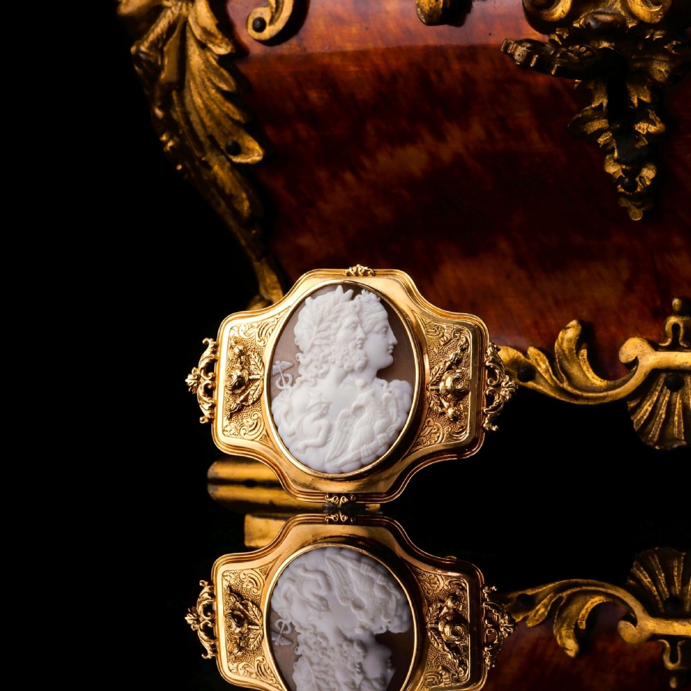 Large Antique 18ct Gold Cameo Brooch, Greek Mythological Figures - c.1860 View II