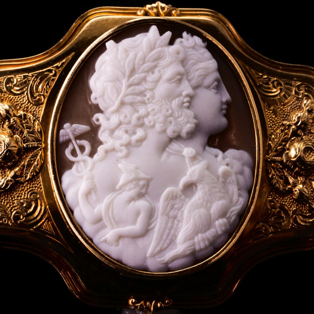 Large Antique 18ct Gold Cameo Brooch, Greek Mythological Figures - c.1860 View IX