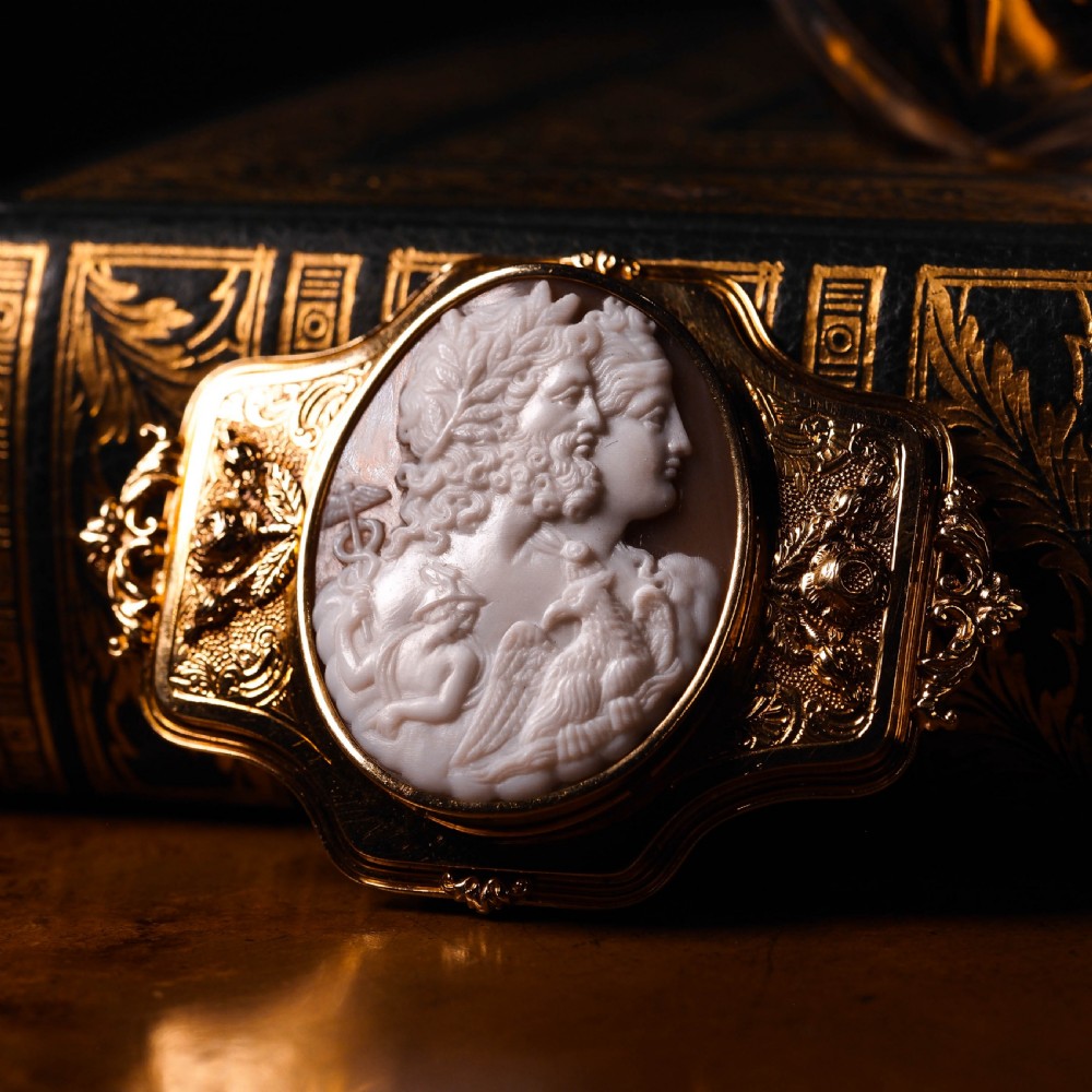 Large Antique 18ct Gold Cameo Brooch, Greek Mythological Figures - c.1860 View XX