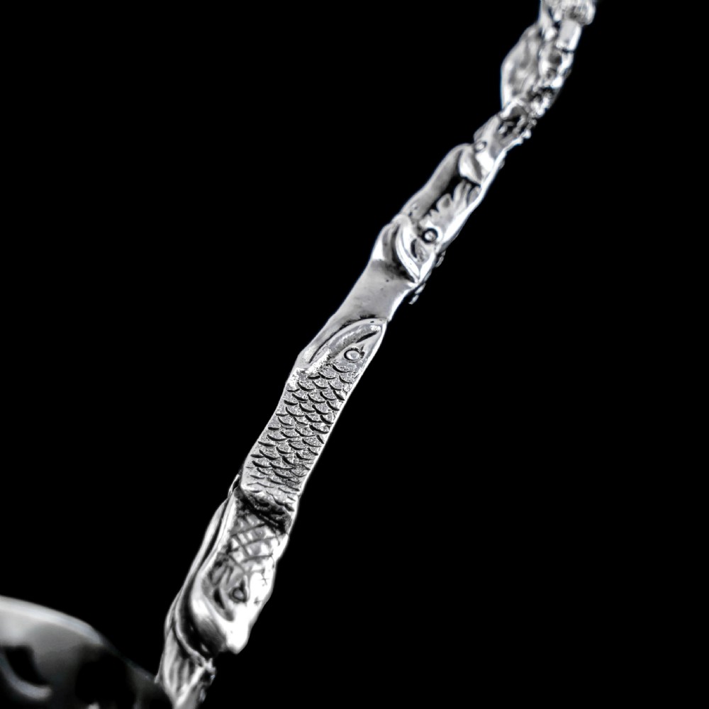 Rare Antique Victorian Solid Silver Sugar Sifter/Caster Spoon with Figural Terminal - 1854 View X
