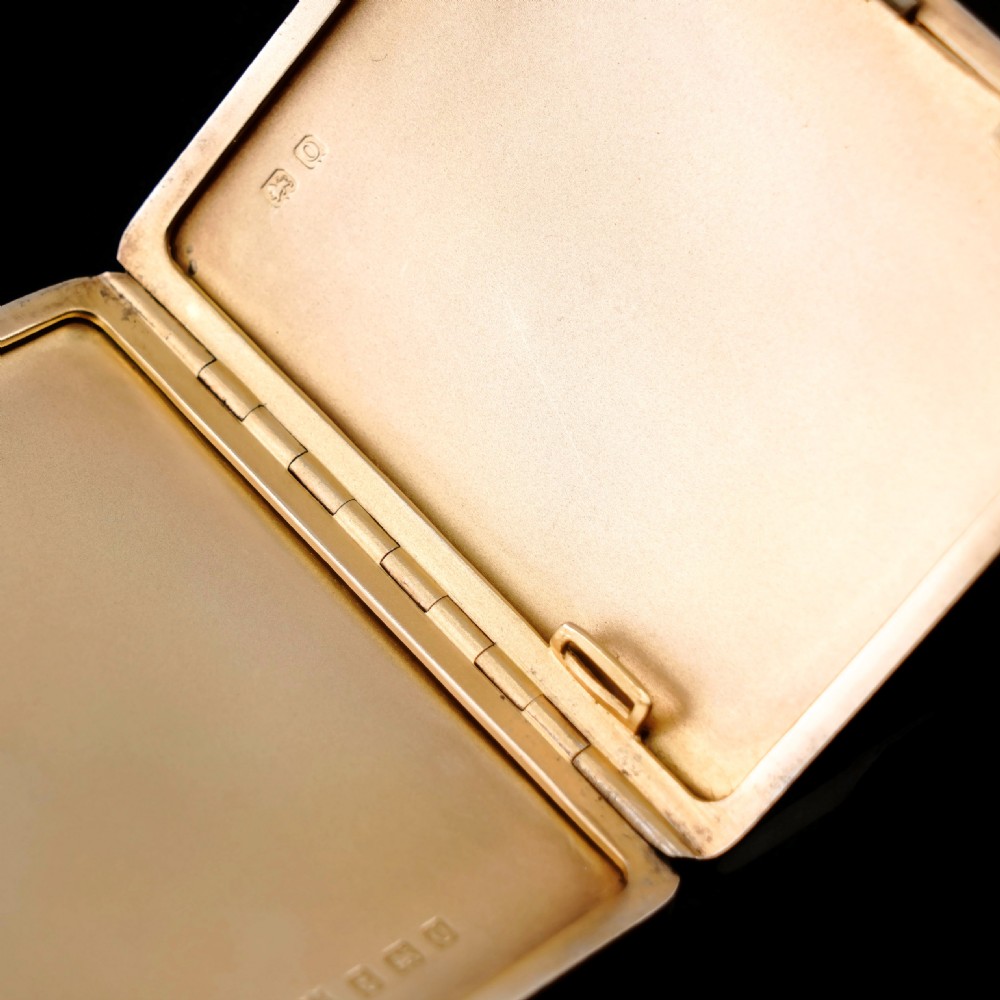 Antique Sterling Silver Guilloche Enamel Cigarette Case with Blue Sunburst Top - William Neale & Son Ltd 1913 View VI