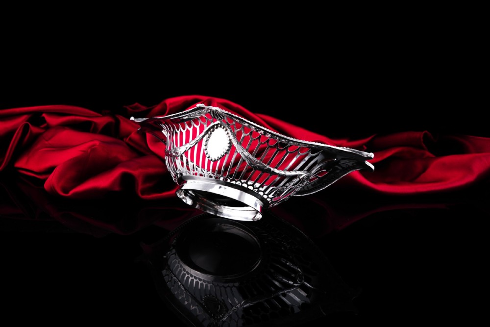 Antique Victorian Solid Silver Bowl/Basket in Neoclassical Style - William Hutton & Sons 1899 View X
