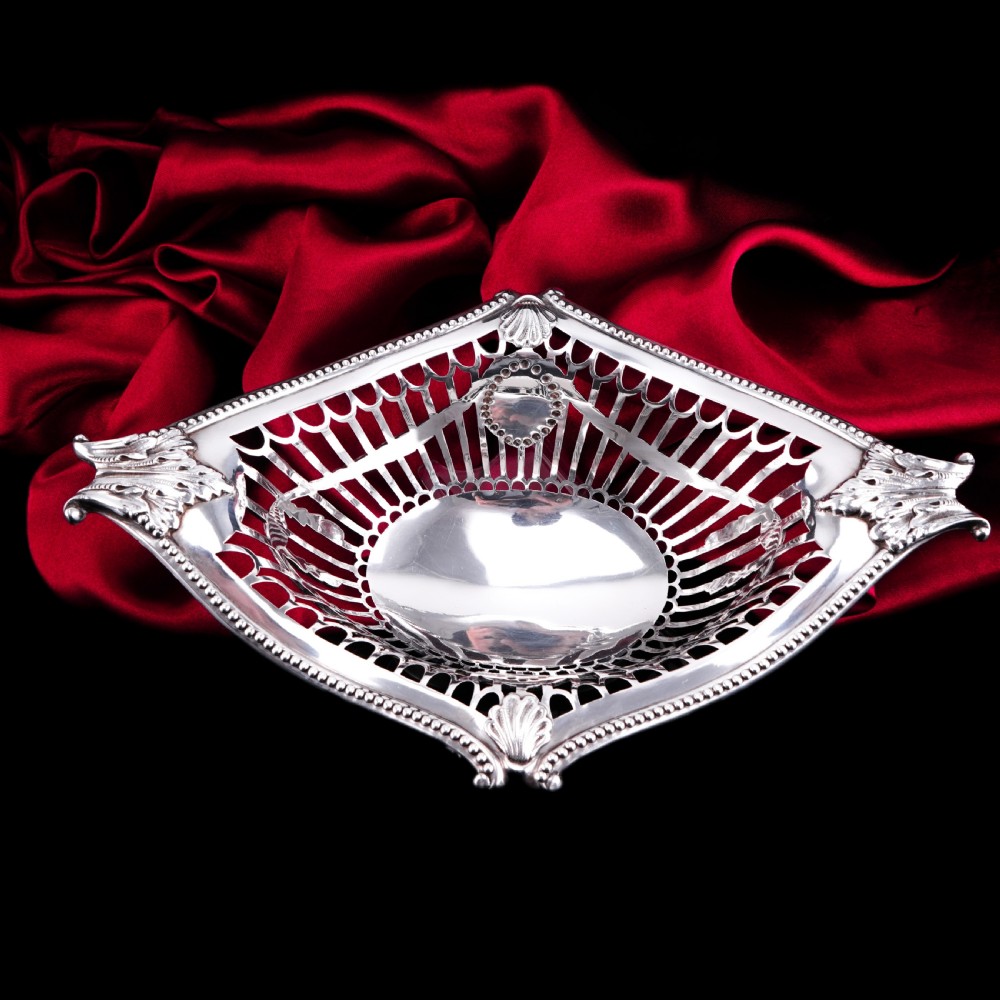 Antique Victorian Solid Silver Bowl/Basket in Neoclassical Style - William Hutton & Sons 1899 View XV