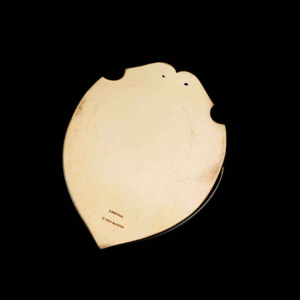 Antique French Solid Silver Gilt Pink Enamel Guilloche Large Paper Clip - c.1880 View XV