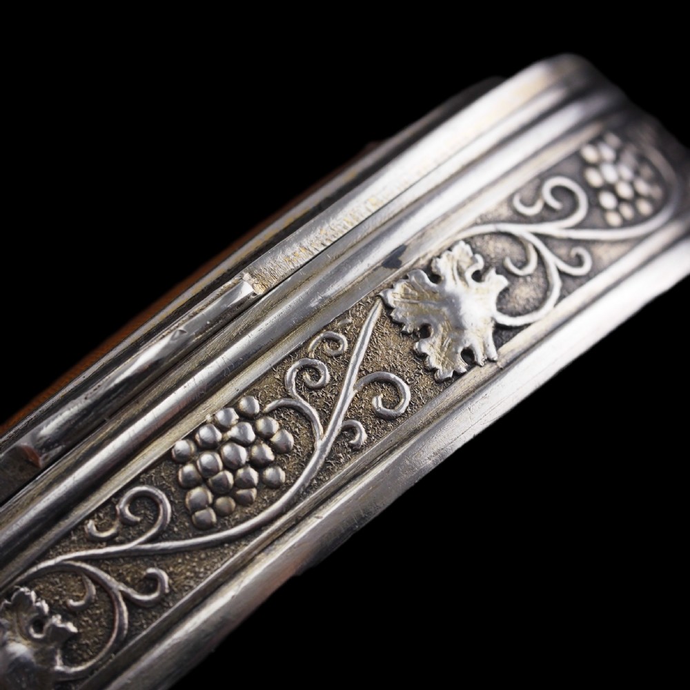 Antique Sterling Silver Box with Orange Guilloche Enamel - David Andersen c.1900 View VI