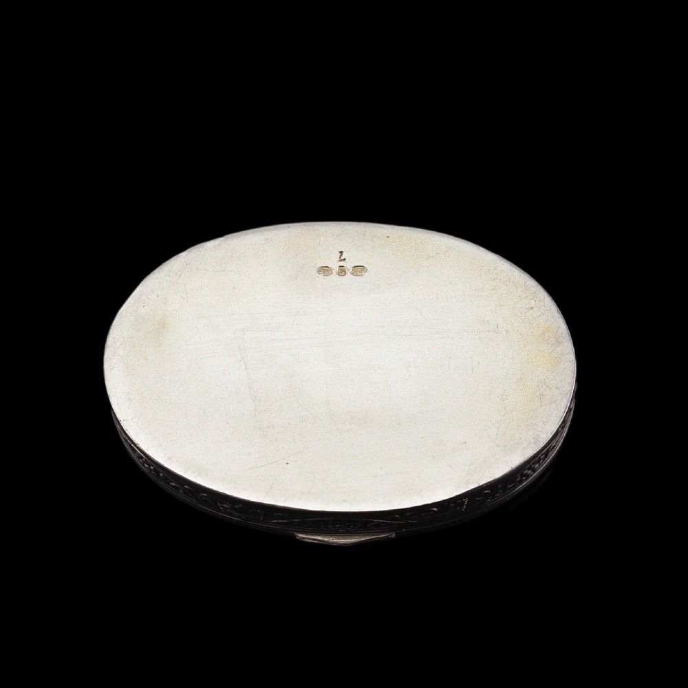 Antique Sterling Silver Box with Orange Guilloche Enamel - David Andersen c.1900 View VIII