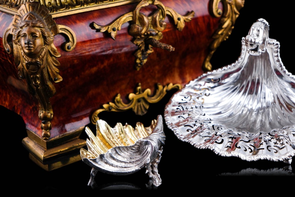  Antique Victorian Solid Silver Salt/Butter Dish, Cast Shell Giant Clam Design - Stephen Smith 1876 View IV
