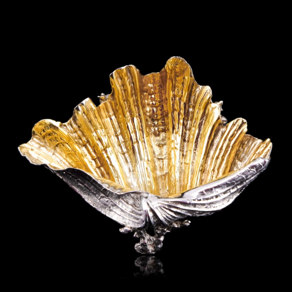  Antique Victorian Solid Silver Salt/Butter Dish, Cast Shell Giant Clam Design - Stephen Smith 1876 View VI