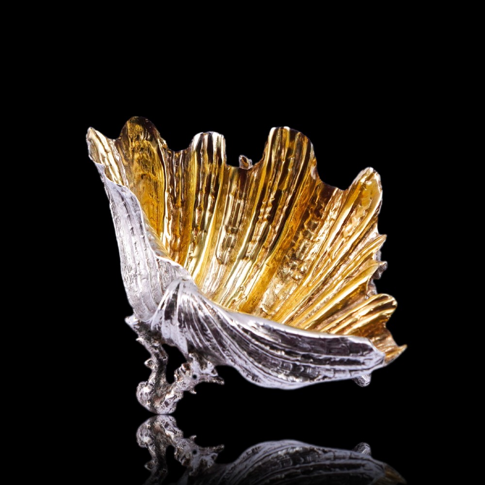  Antique Victorian Solid Silver Salt/Butter Dish, Cast Shell Giant Clam Design - Stephen Smith 1876 View XIV