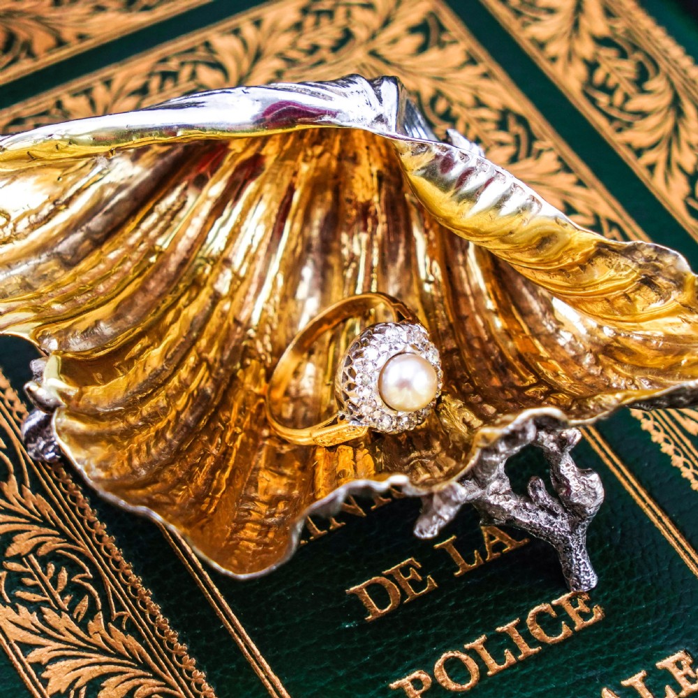  Antique Victorian Solid Silver Salt/Butter Dish, Cast Shell Giant Clam Design - Stephen Smith 1876 View XXII