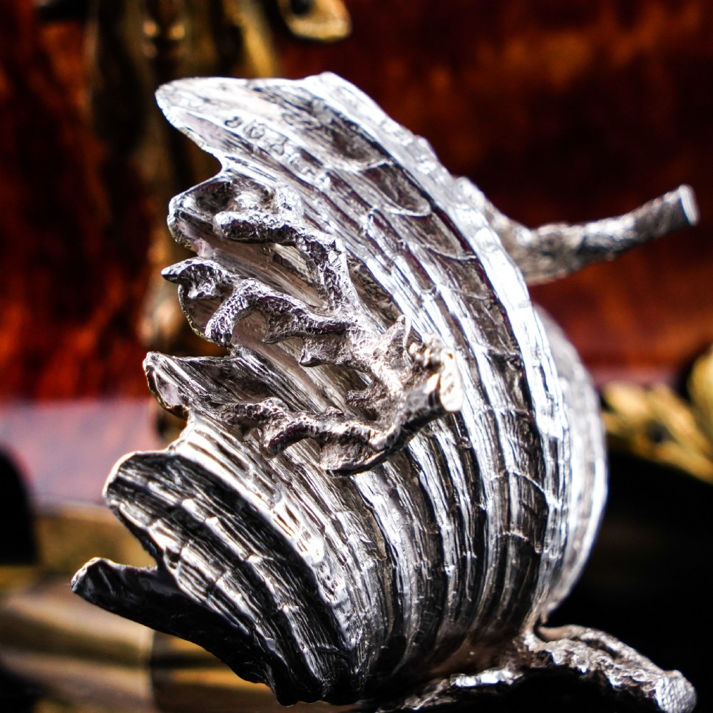  Antique Victorian Solid Silver Salt/Butter Dish, Cast Shell Giant Clam Design - Stephen Smith 1876 View XXIII