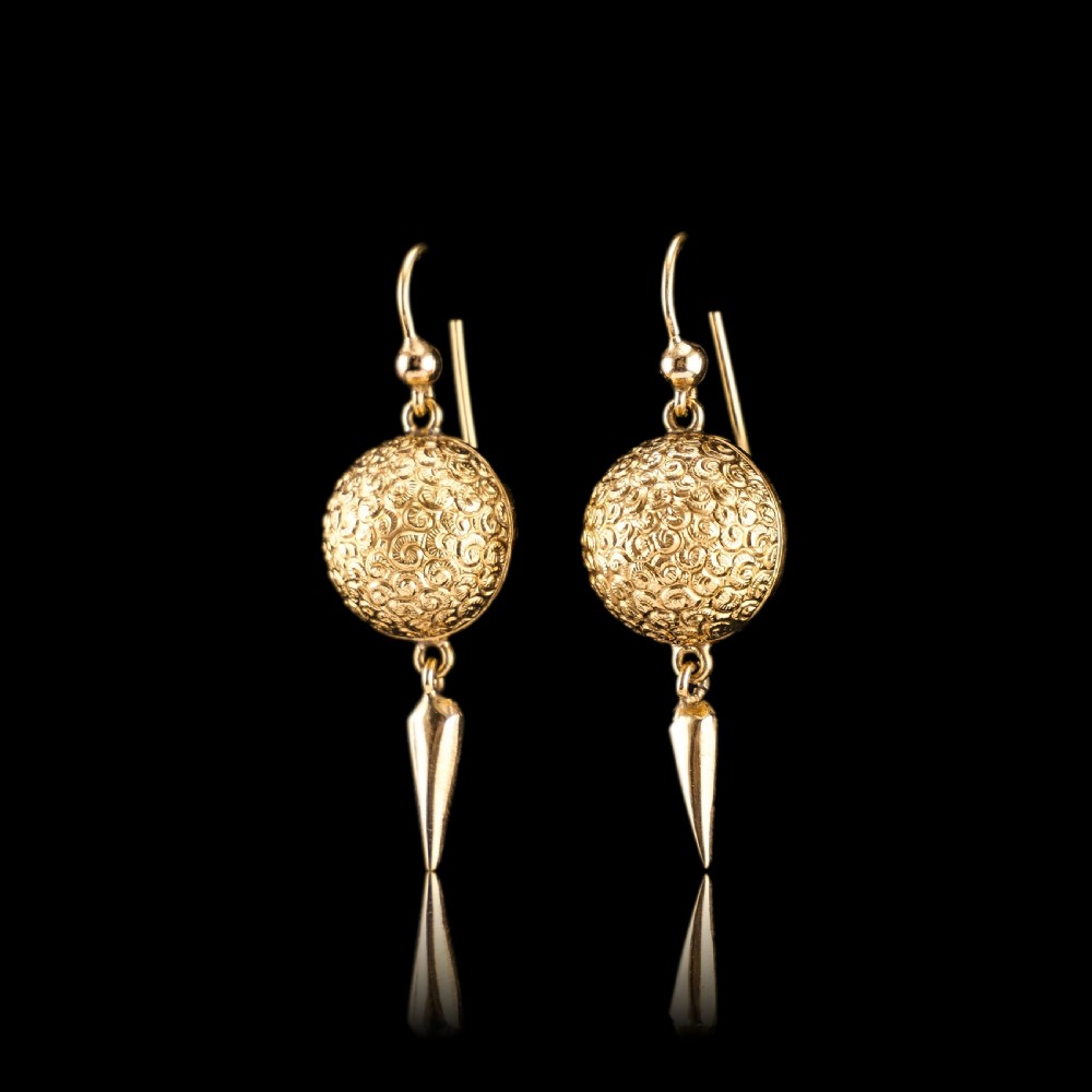 Antique Victorian 18ct Gold Earrings Etruscan Style - c.1880 View XVI