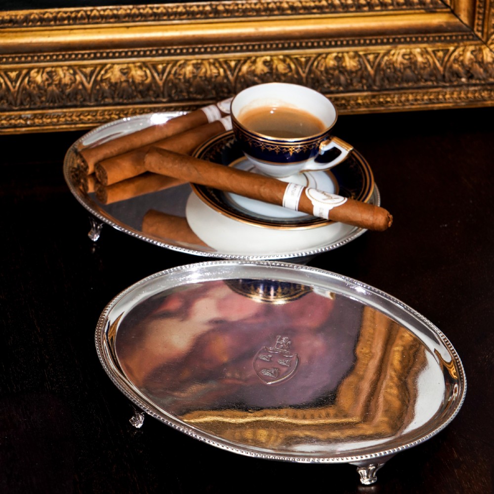 Antique Georgian Solid Sterling Silver Salver Pair in Neoclassical Design - London 1781 View XVII