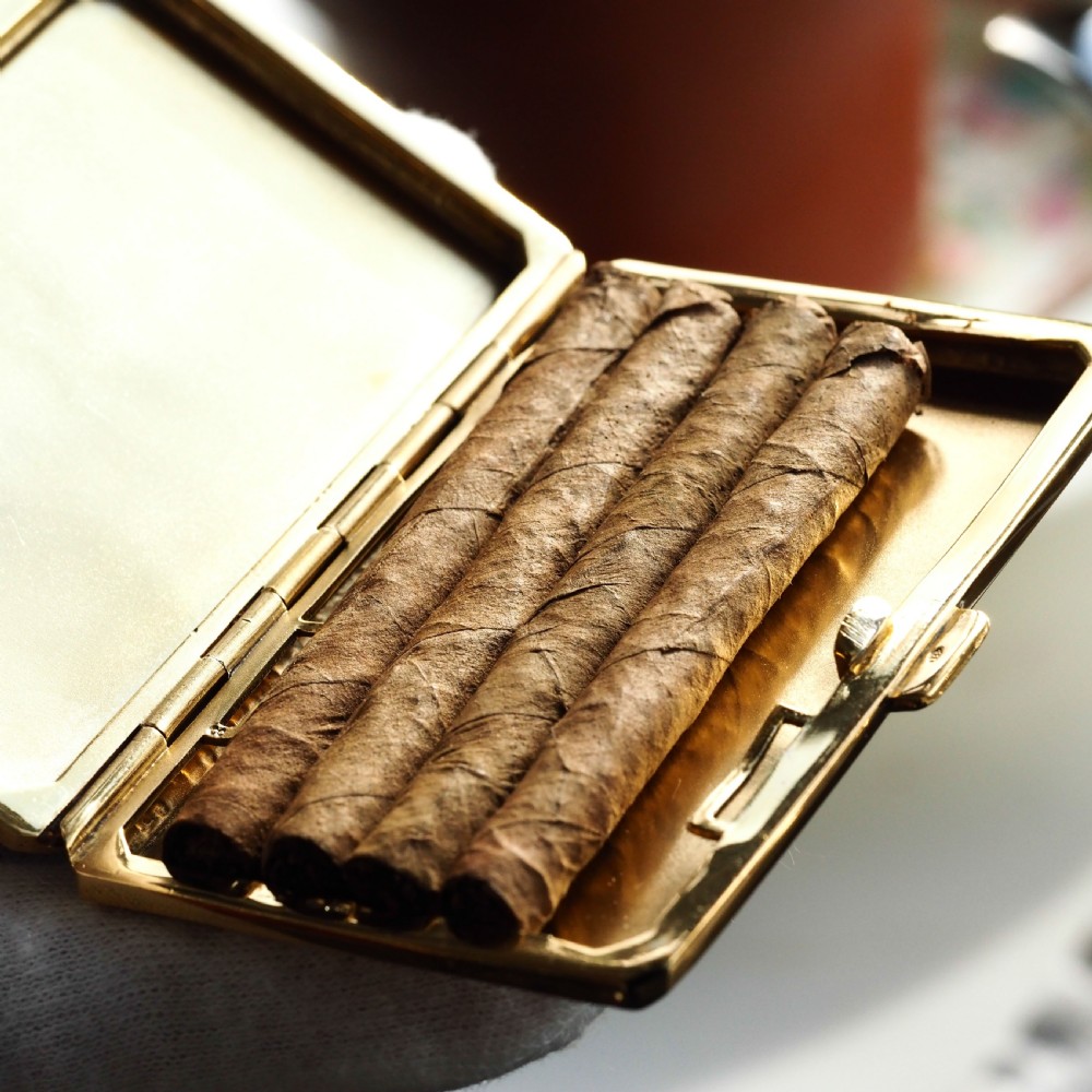 Antique Sterling Silver Cigarette Case with Silver Gilt Blue Guilloche Enamel View VII