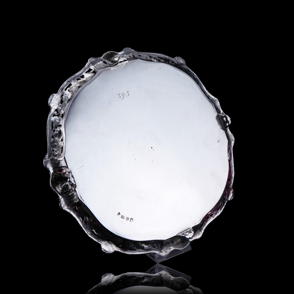 A Magnificent Antique Georgian Solid Silver Salver with Rococo Vine and Figural Mask Decorations - London 1742 View XXIII