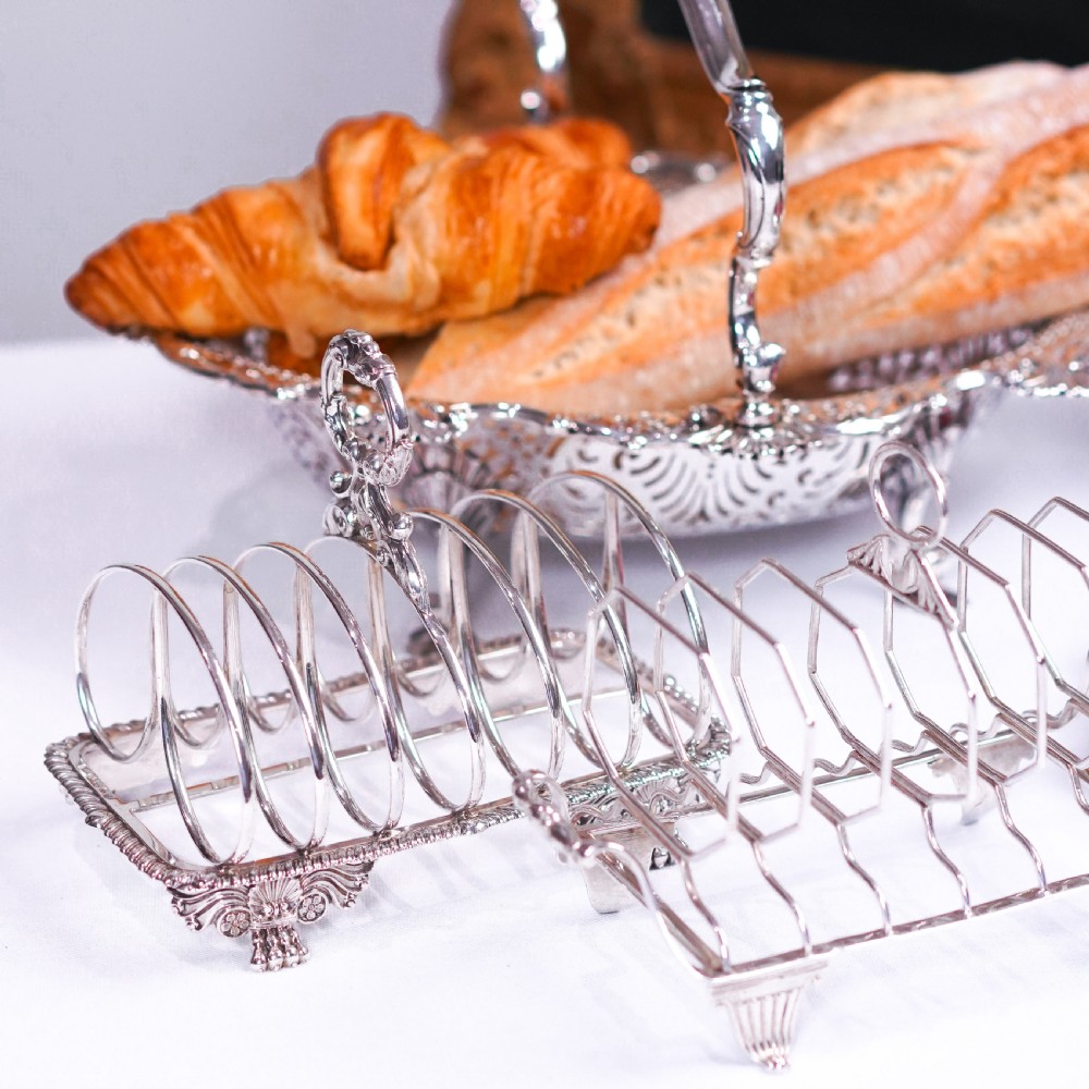 Antique Georgian Solid Sterling Silver Toast Rack Regency Style - London 1827 View V