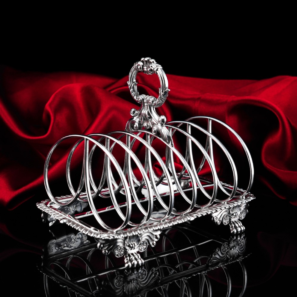 Antique Georgian Solid Sterling Silver Toast Rack Regency Style - London 1827 View XIV