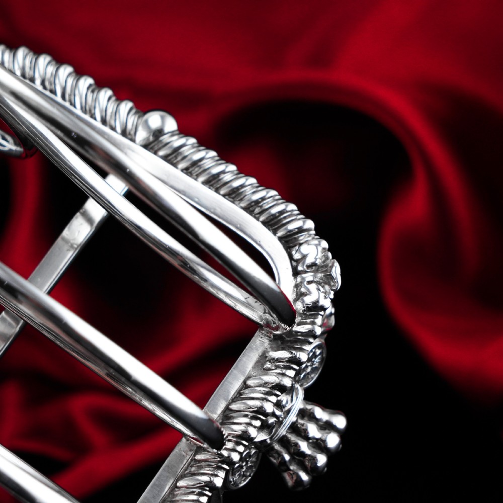 Antique Georgian Solid Sterling Silver Toast Rack Regency Style - London 1827 View XVI