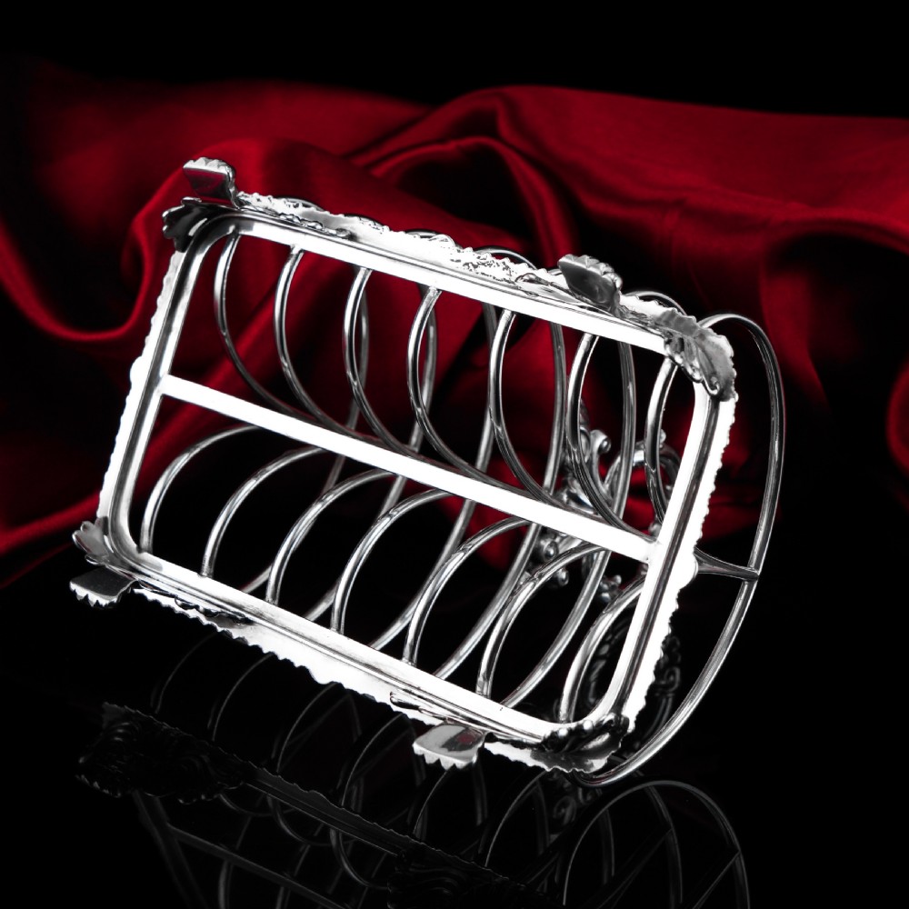 Antique Georgian Solid Sterling Silver Toast Rack Regency Style - London 1827 View XVII