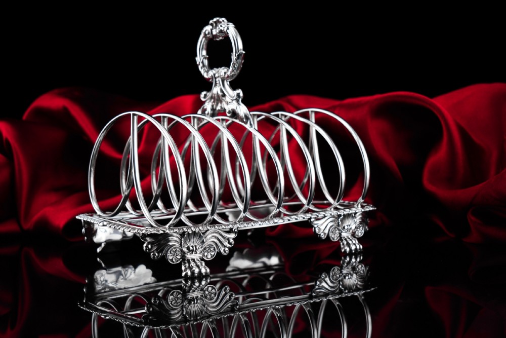 Antique Georgian Solid Sterling Silver Toast Rack Regency Style - London 1827 View XX