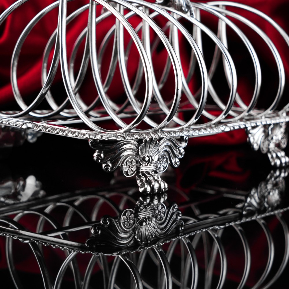 Antique Georgian Solid Sterling Silver Toast Rack Regency Style - London 1827 View XXI