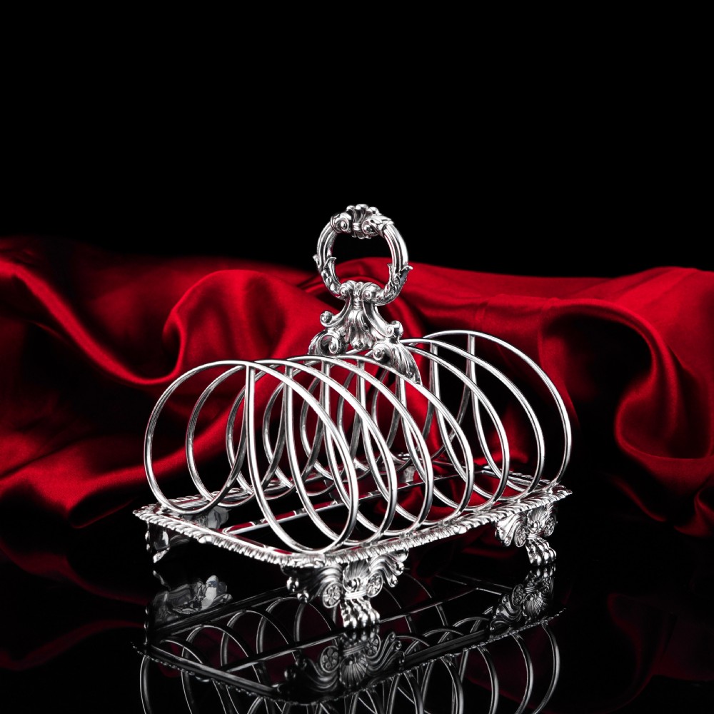 Antique Georgian Solid Sterling Silver Toast Rack Regency Style - London 1827 View XXIII