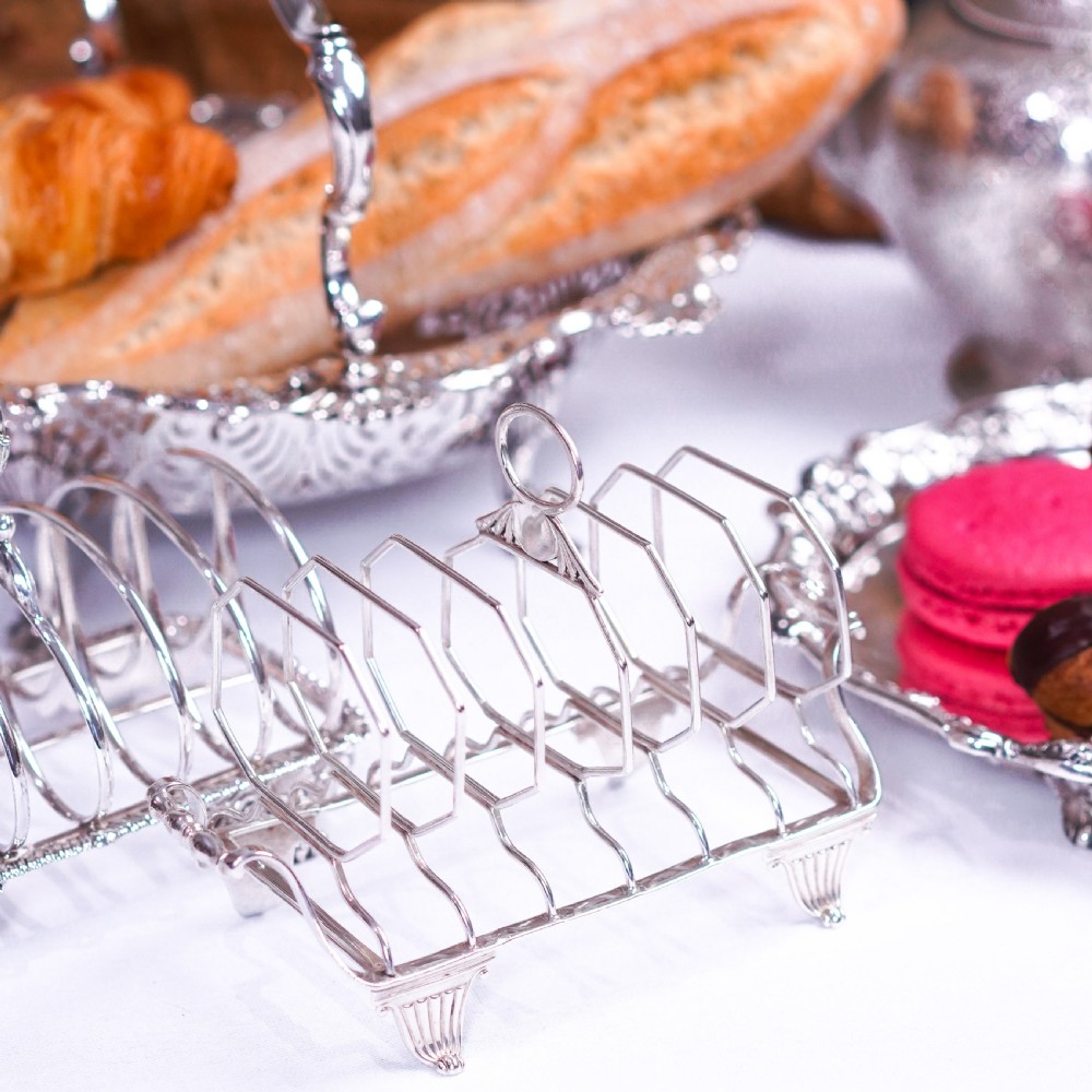 Antique Georgian Solid Silver Toast Rack in Neoclassical Design - Rebecca Emes & Edward Barnard 1809 View VI