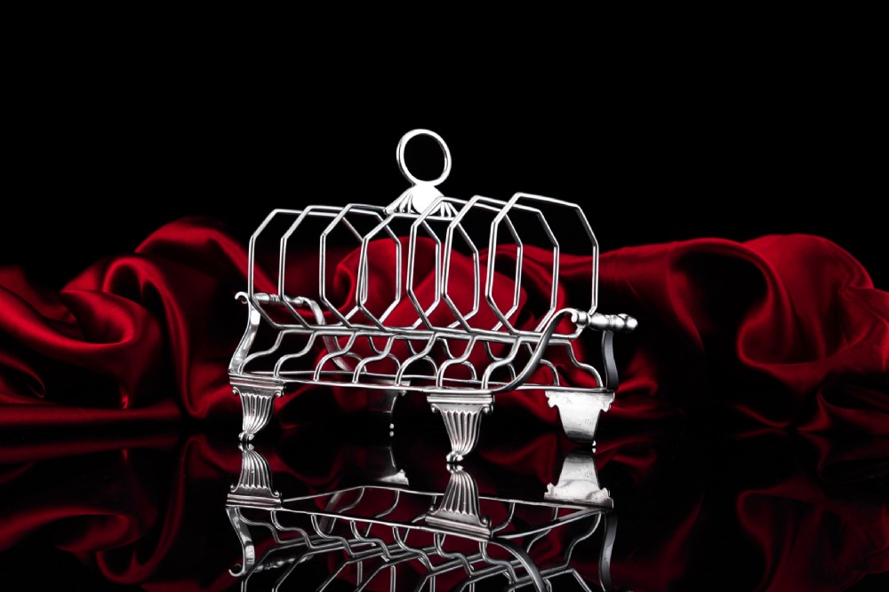 Antique Georgian Solid Silver Toast Rack in Neoclassical Design - Rebecca Emes & Edward Barnard 1809 View X