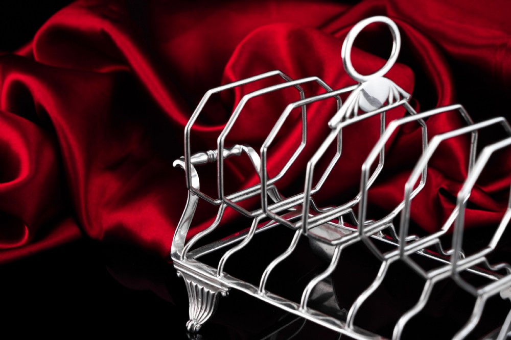 Antique Georgian Solid Silver Toast Rack in Neoclassical Design - Rebecca Emes & Edward Barnard 1809 View XI