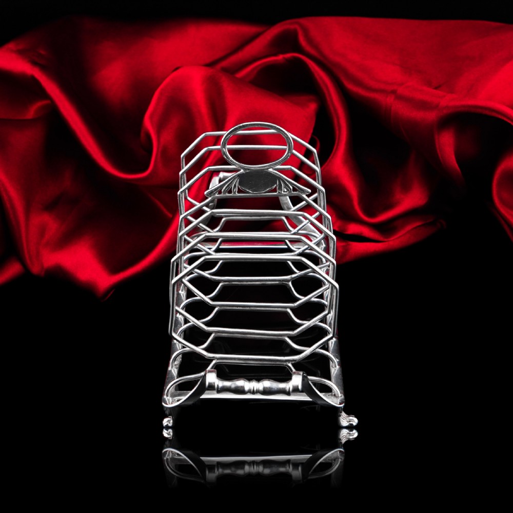 Antique Georgian Solid Silver Toast Rack in Neoclassical Design - Rebecca Emes & Edward Barnard 1809 View XIII