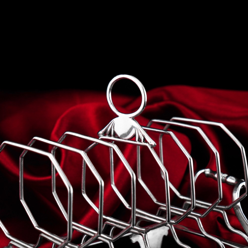 Antique Georgian Solid Silver Toast Rack in Neoclassical Design - Rebecca Emes & Edward Barnard 1809 View XVI