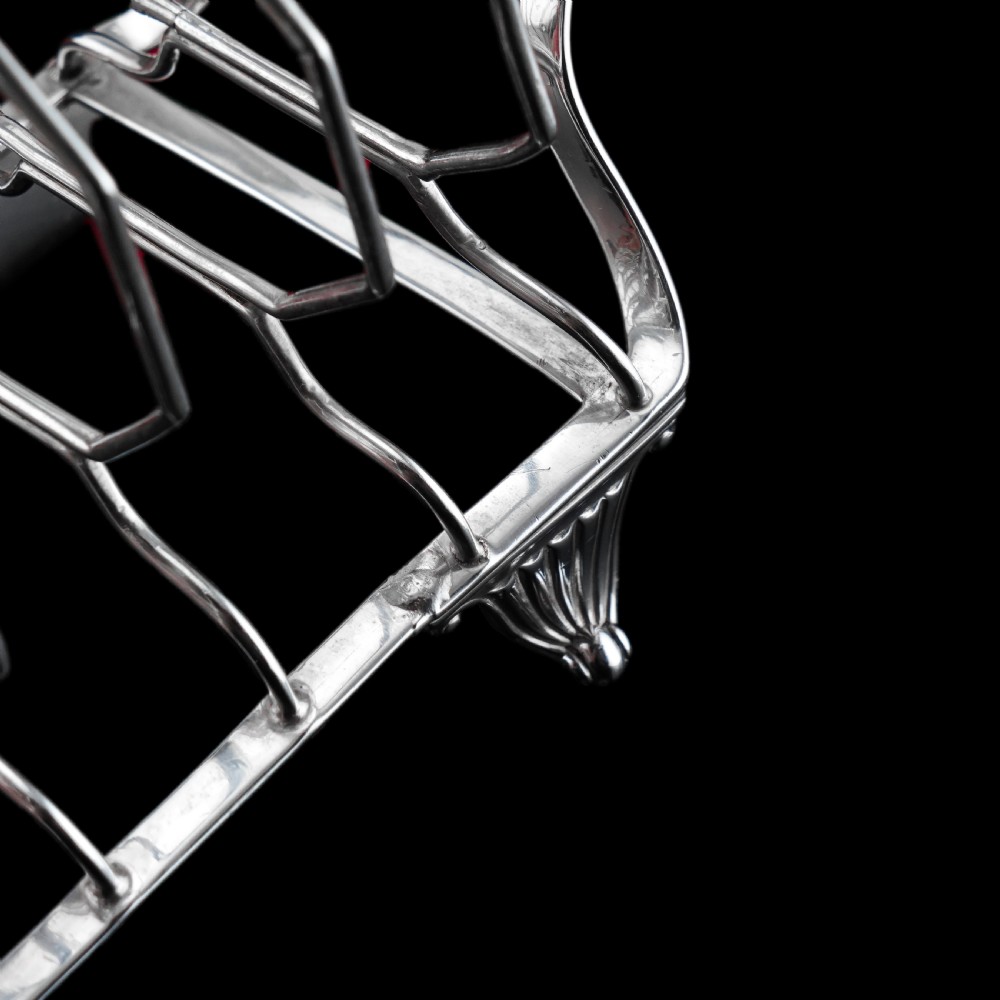 Antique Georgian Solid Silver Toast Rack in Neoclassical Design - Rebecca Emes & Edward Barnard 1809 View XXI