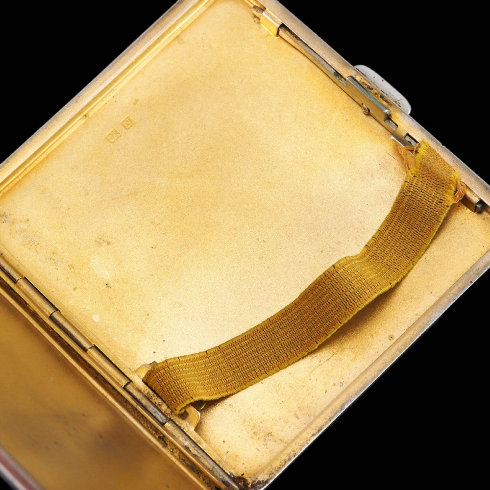 Sterling Silver Cigarette Case with Blue Sunburst Enamel Guilloche - A E Poston & Co Ltd 1937 View XIV