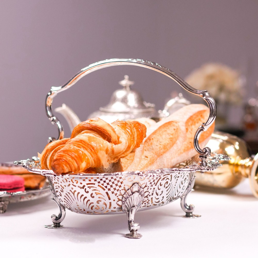 Antique Georgian Solid Silver Basket Bowl Rococo Revival Shell & Pierced Design - Robert Garrard 1804 View XII