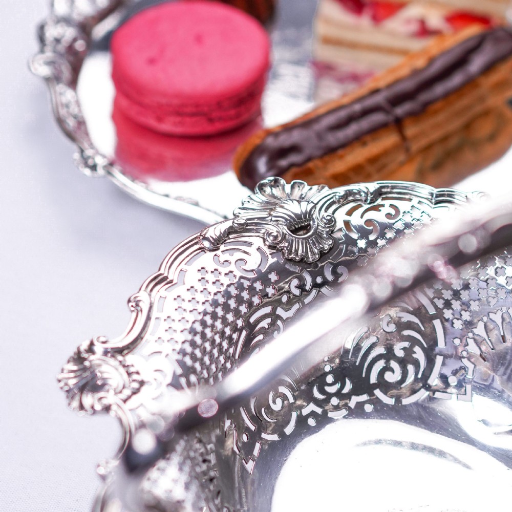 Antique Georgian Sterling Silver Basket Rococo Revival Shell & Pierced Design - Robert Garrard 1804 View XX