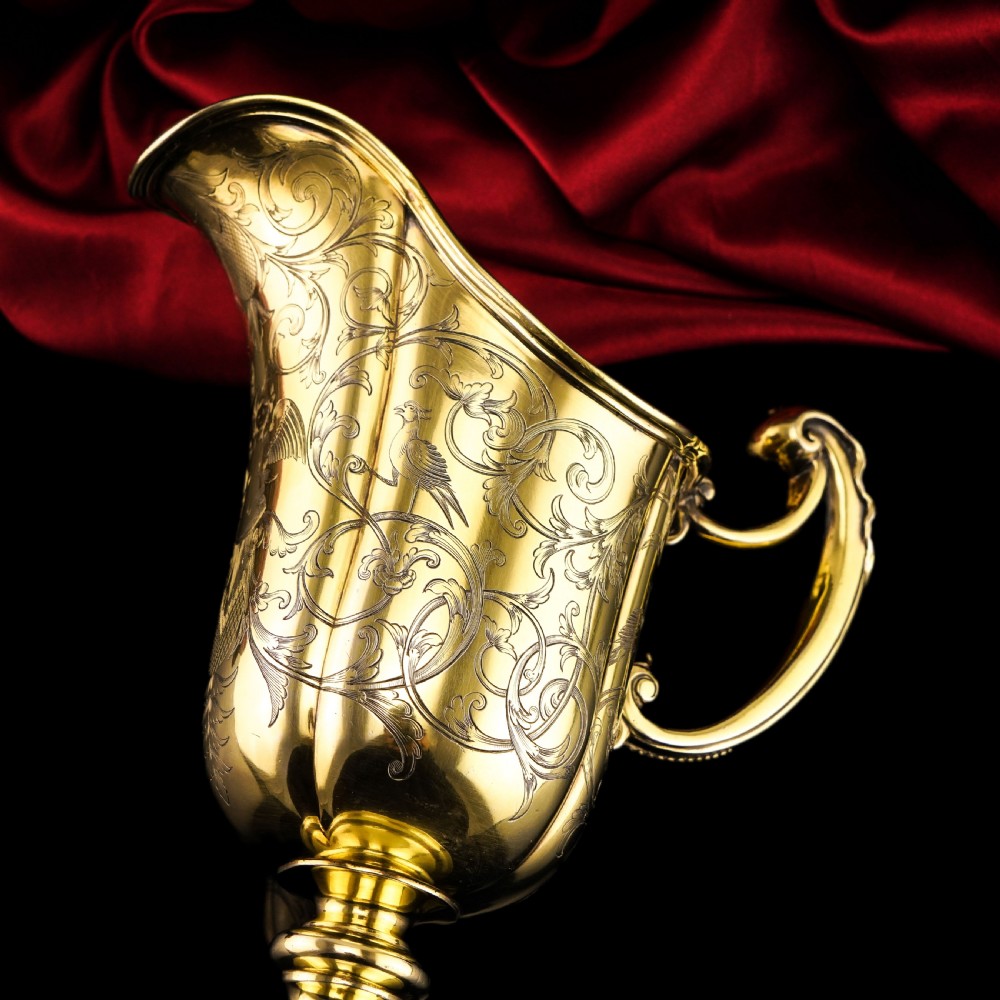 Magnificent Antique Victorian Solid Silver Gilt Ewer/Pitcher with Figural Engravings - Robert Garrard 1841 View IX