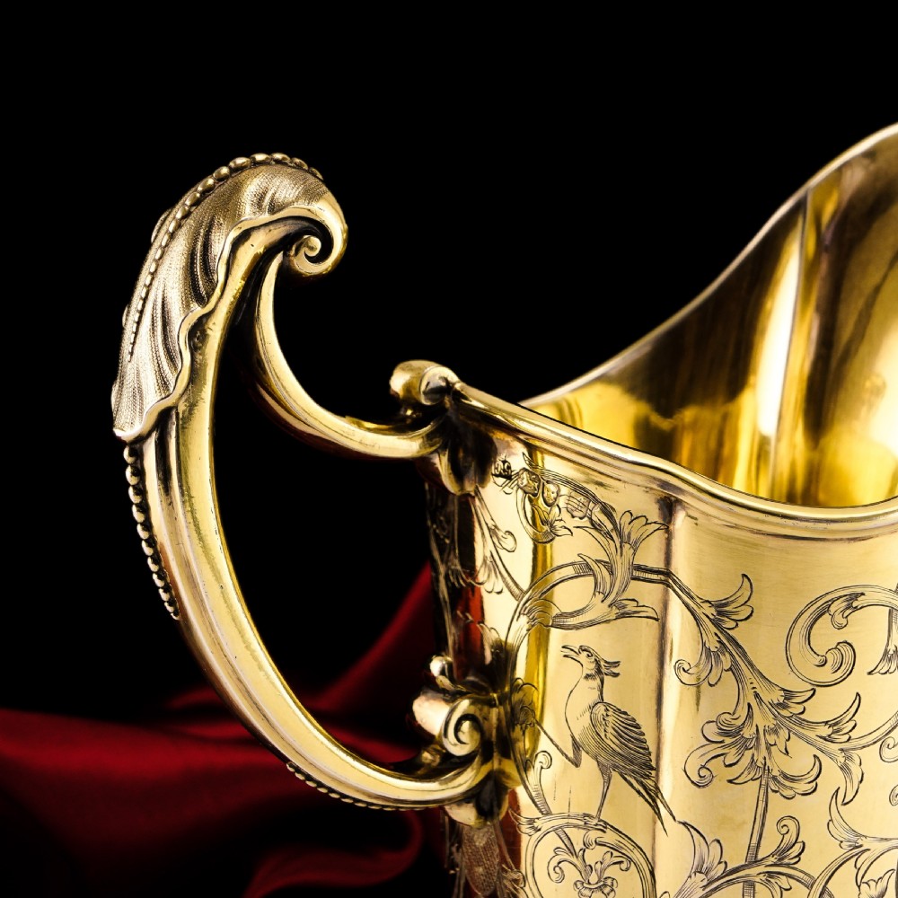 Magnificent Antique Victorian Solid Silver Gilt Ewer/Pitcher with Figural Engravings - Robert Garrard 1841 View X