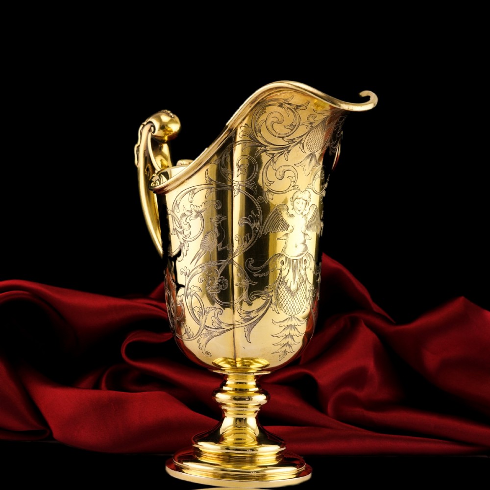 Magnificent Antique Victorian Solid Silver Gilt Ewer/Pitcher with Figural Engravings - Robert Garrard 1841 View XI