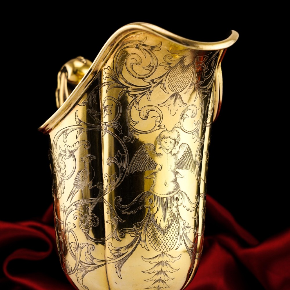Magnificent Antique Victorian Solid Silver Gilt Ewer/Pitcher with Figural Engravings - Robert Garrard 1841 View XVI