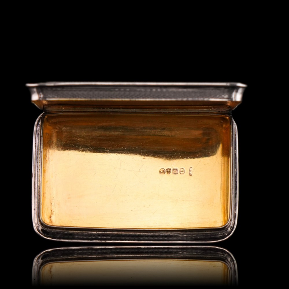 Large Antique Georgian Solid Silver Snuff Box with Engine Turned Motifs - London 1814 View XIX