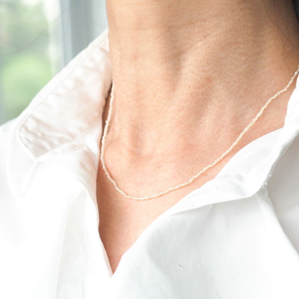 Antique Georgian Natural Seed Pearl Necklace 9ct Gold - c.1800 View XVI