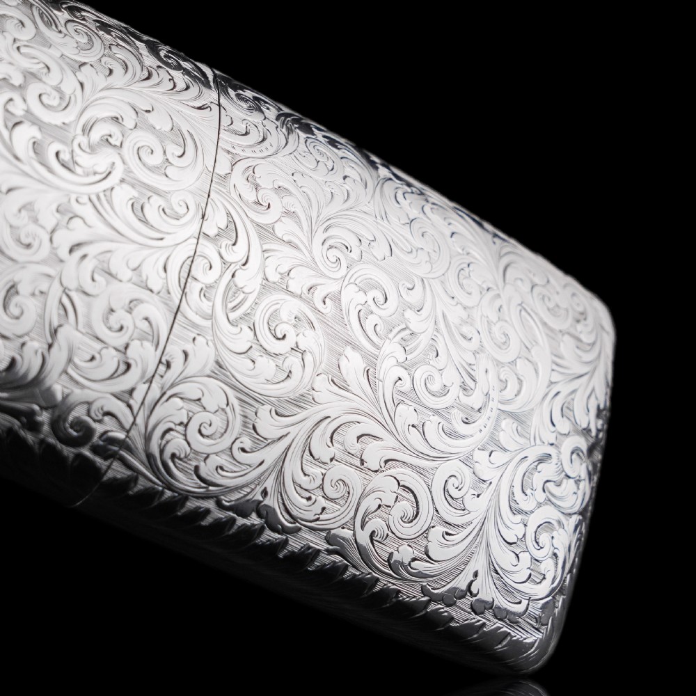 Antique Victorian Solid Sterling Silver Cigar Cheroot Case - Nathaniel Mills 1842 View VIII