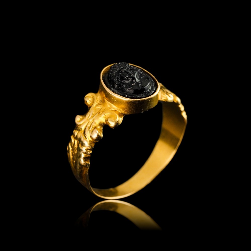 Antique Georgian/Victorian Cameo Ring Roman Style 18ct Gold - Early 19th Century View VIII