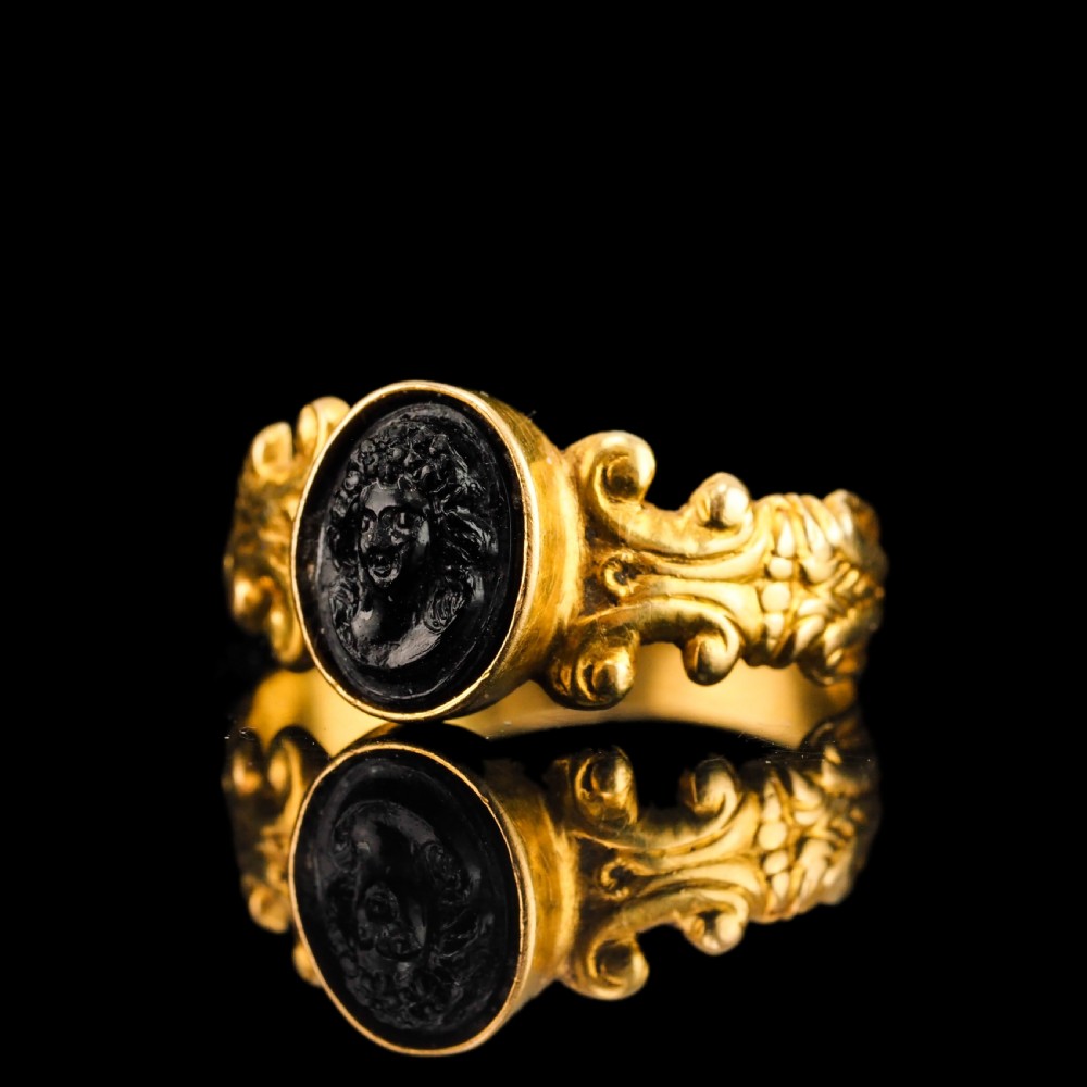 Antique Georgian/Victorian Cameo Ring Roman Style 18ct Gold - Early 19th Century View XII